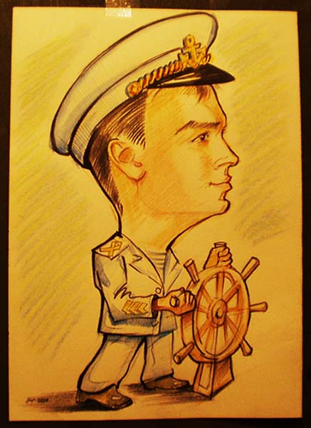 Изображение Капитана со штурвалом шаржист Михаил Шабалин