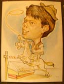 Ковбой с лассо в акварели Шаржист Михаил Шабалин Мишель