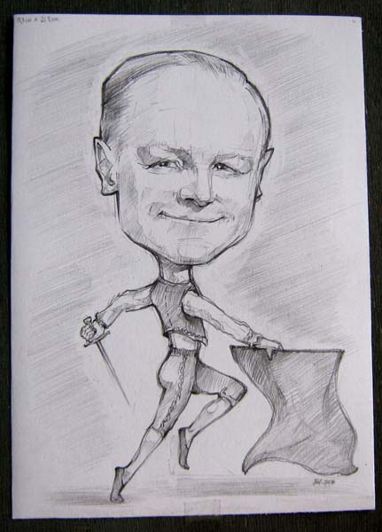 Рисунок простым карандашем. Тореодор. шаржист Михаил Шабалин, шаржист Мишель 