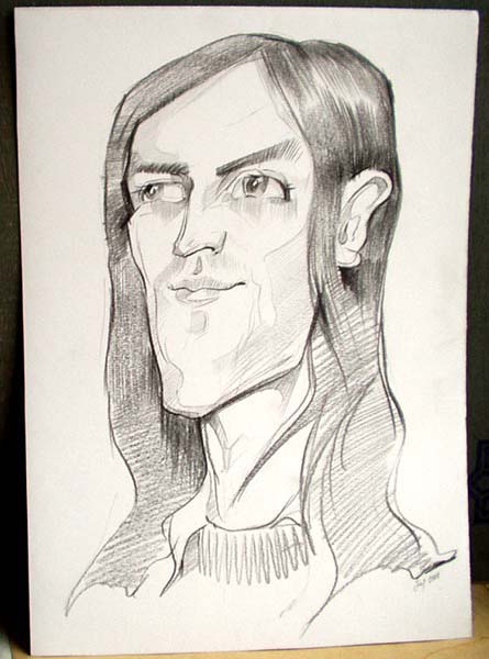 Шарж углем на бумаге шаржист Михаил Шабалин, шаржист Мишель 